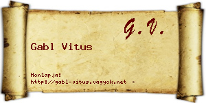 Gabl Vitus névjegykártya